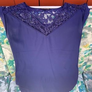 Express royal blue cap sleeve top